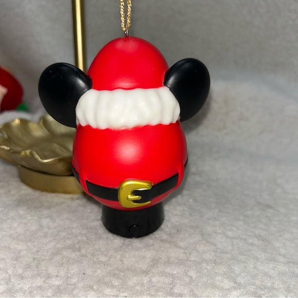 Disney Hallmark Mickey Santa plastic lighted Christmas ornament 4" off on button - Picture 6 of 8